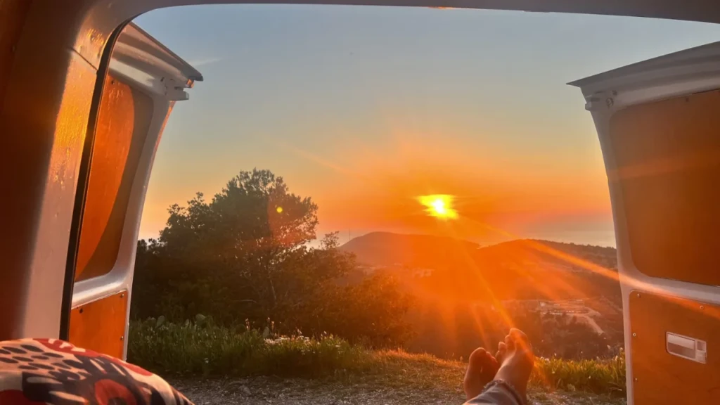 Campervan sunset in Croatia 