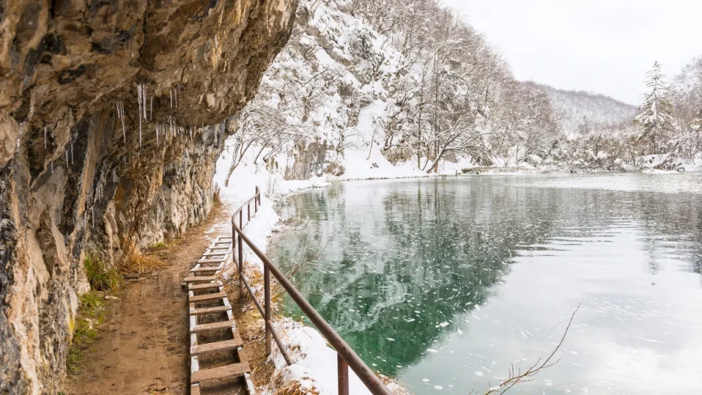 Plitvice Lakes in the Winter.